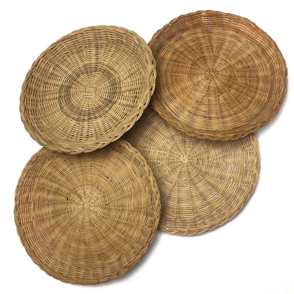(2/$20) VINTAGE Woven Wicker Boho Baskets (Set of 4)